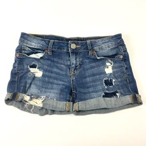 Aeropostale MIDI Distressed Jean Shorts Size 2